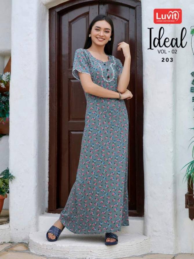 Luvit Ideal 2 Fancy Night Wear Shinker Printed Night Suits Collection